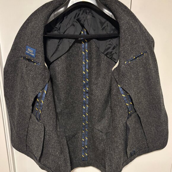 BNWOT Polo Ralph Lauren Unstructured Charcoal Grey Sport Coat/Blazer - 44 - Picture 8 of 12